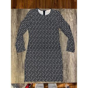 Tory Burch Terserra Navy White Geometric Print Dress Small